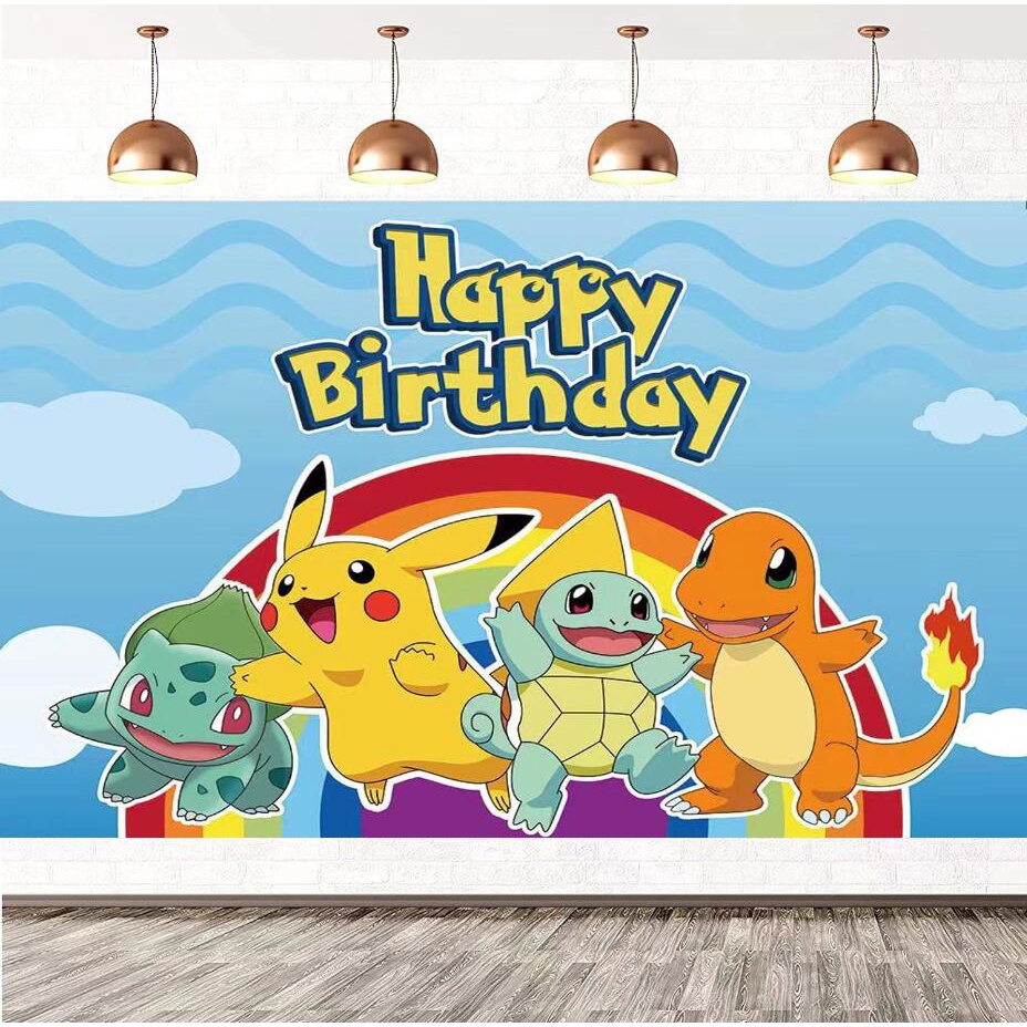 Set Decorativo con Fondo Telón para Cumpleaños Pokemon