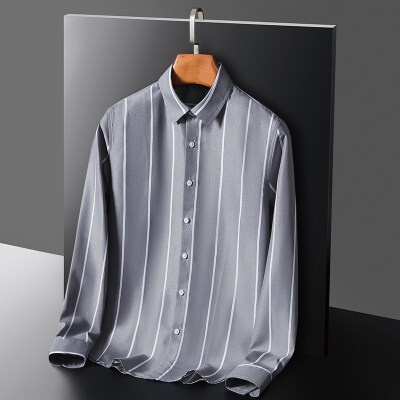 M-5XL] Camisa De Hombre De Estilo Coreano Slim Fit Formal De Negocios De  Manga Larga Casual Hombres A Rayas