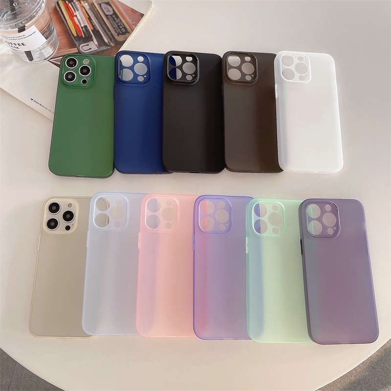 Funda Translúcida Mate Ultrafina Para iPhone 14 Plus 13 12 Pro Max Mini ...