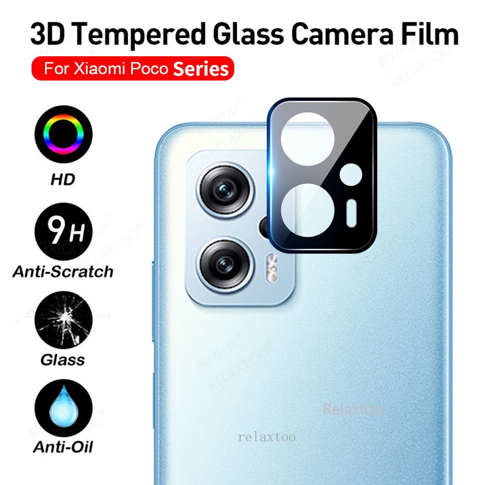 Paquete de 3 cubiertas de lente de cámara de vidrio templado para Xiaomi Poco  X3 Pro