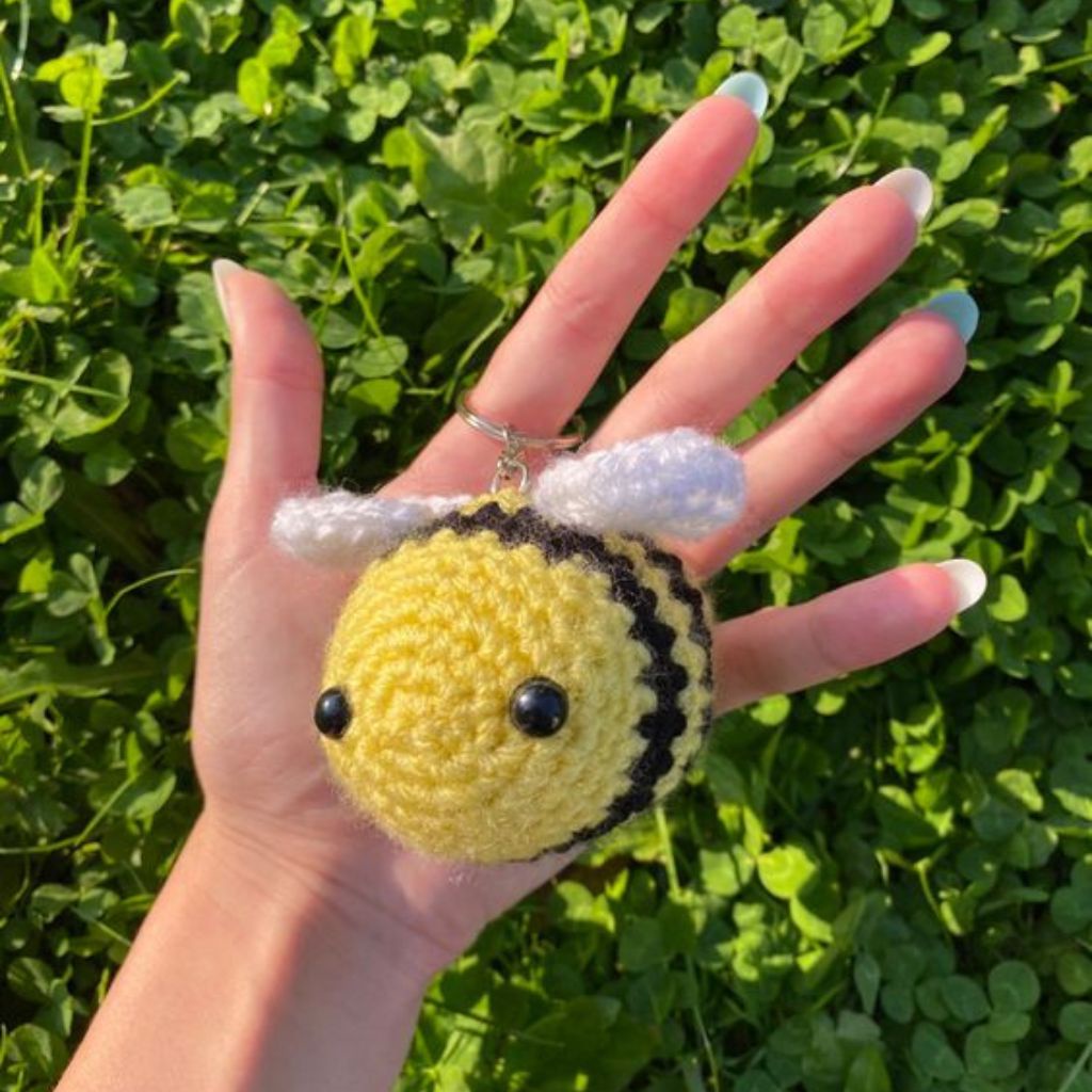 Llavero De Abeja De Ganchillo - Peluche, Trenzado, Colgante Para Llaves O Bolso, Regalo Unisex
