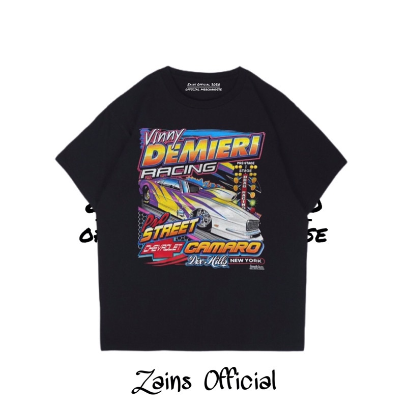 Camisetas Nascar RACING VINTAGE Camiseta Nascar RUMBLE VINNY DEMIERI Camisa blanca de coche de carreras
