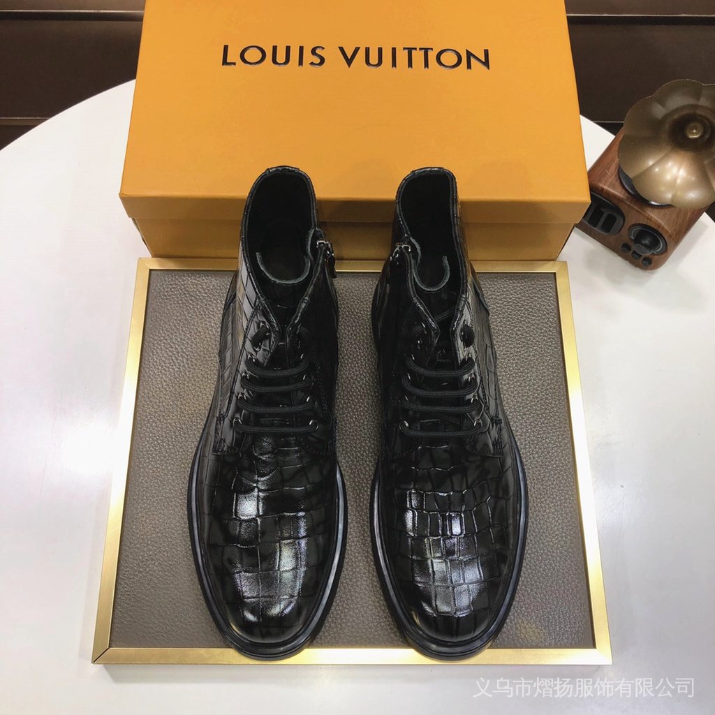 Spot Original/LOUIS VUITTON/Botas De Cuero De Moda Para Hombre