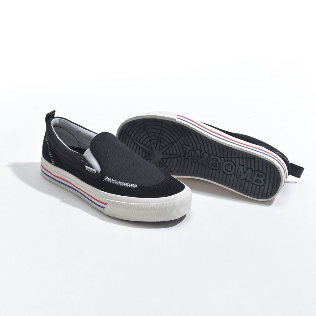 Zapatos Timebomb | Slip ON PREDATOR Raya Negra Rojo-Azul (SS) | Shopee ...