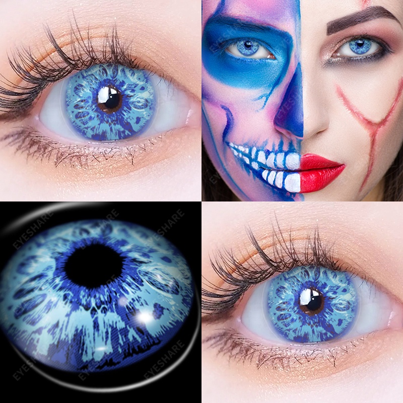 Eyeshare 2pcs Lentes De Contacto De Color Para Los Ojos Azul Cosplay Anime  Belleza Pupilas Lente Anual