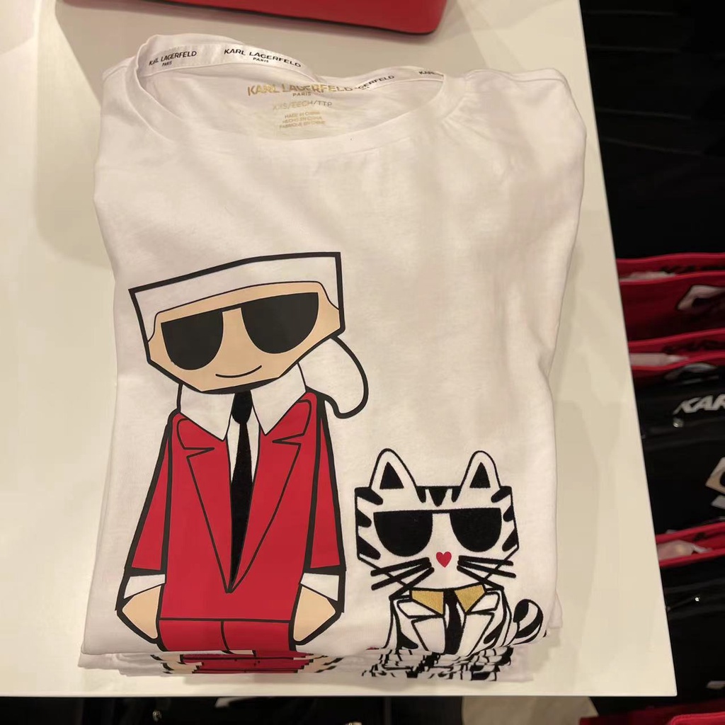 Karl Lagerfeld Paris Camiseta de algodón suave con cuello redondo para  hombre