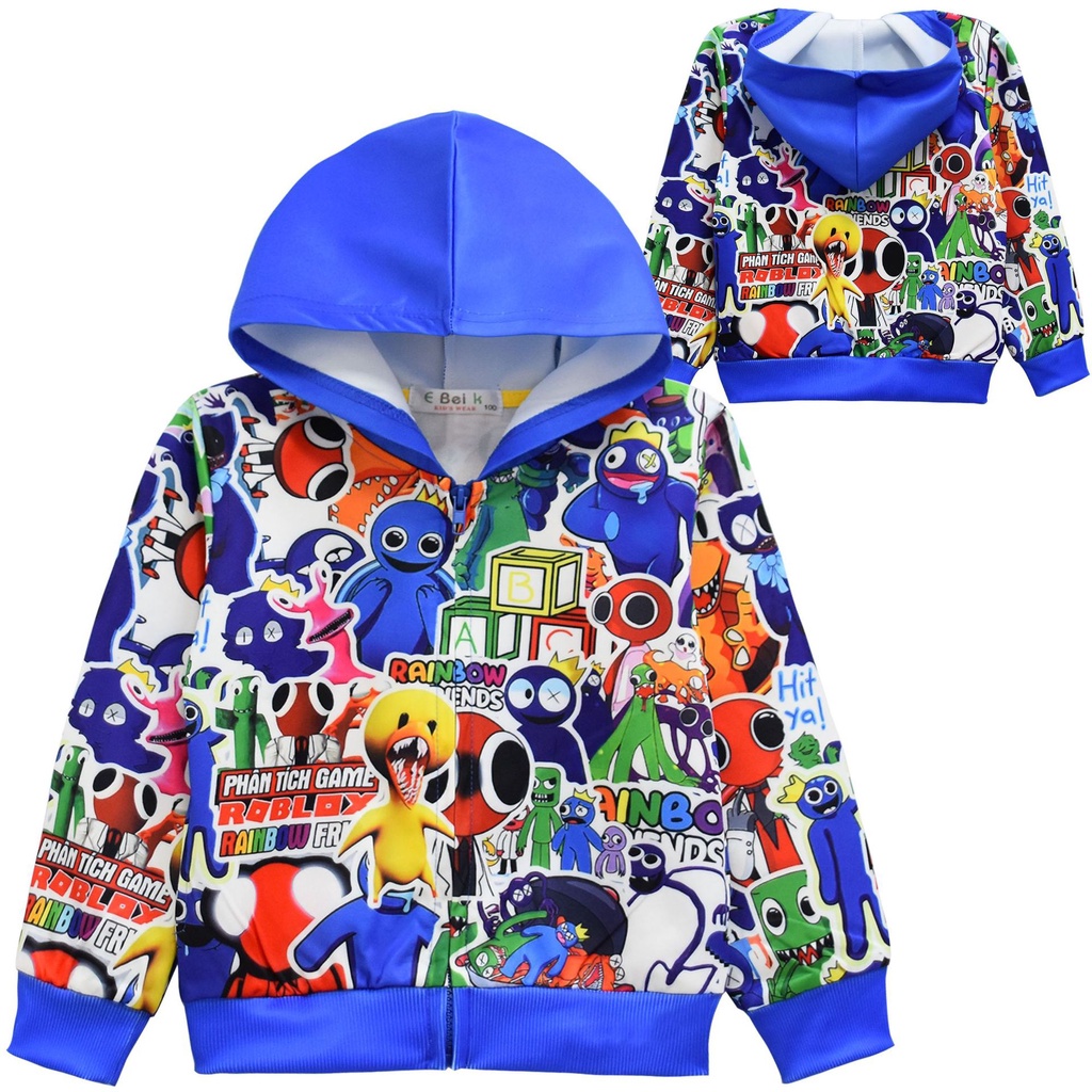 Roblox Rainbow Friends Sudadera con capucha Niños con capucha Chaqueta de  manga larga Sudadera Casual Zipper Abrigo Ropa exterior Ropa deportiva