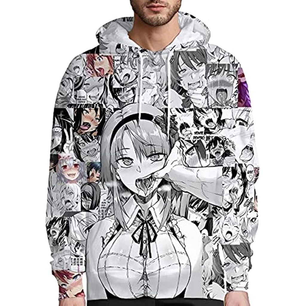 Sudadera Con Capucha De Impresi n 3D Ahegao Hentai Anime Cosplay