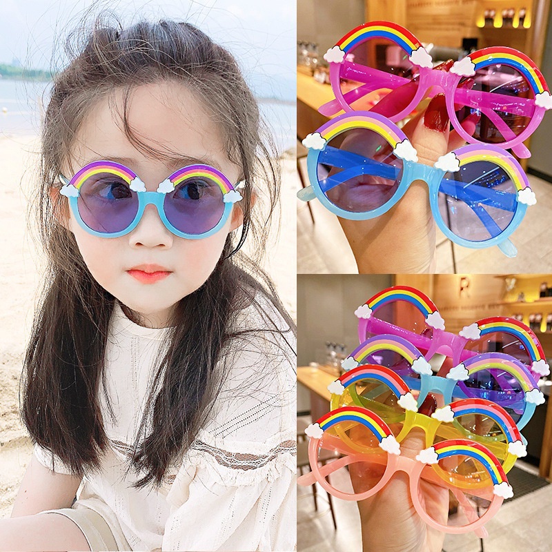 Gafas De Sol Redondas Para Ninos De Arco Iris Para Ninas Lentes Coloridos Para Bebes Anteojos Shopee Colombia