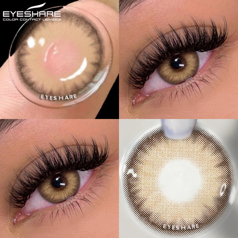 2 Pzs Lentes De Contacto De Color Para Ojos Marron Colores Maquillaje Cosmetico Anual Shopee Colombia
