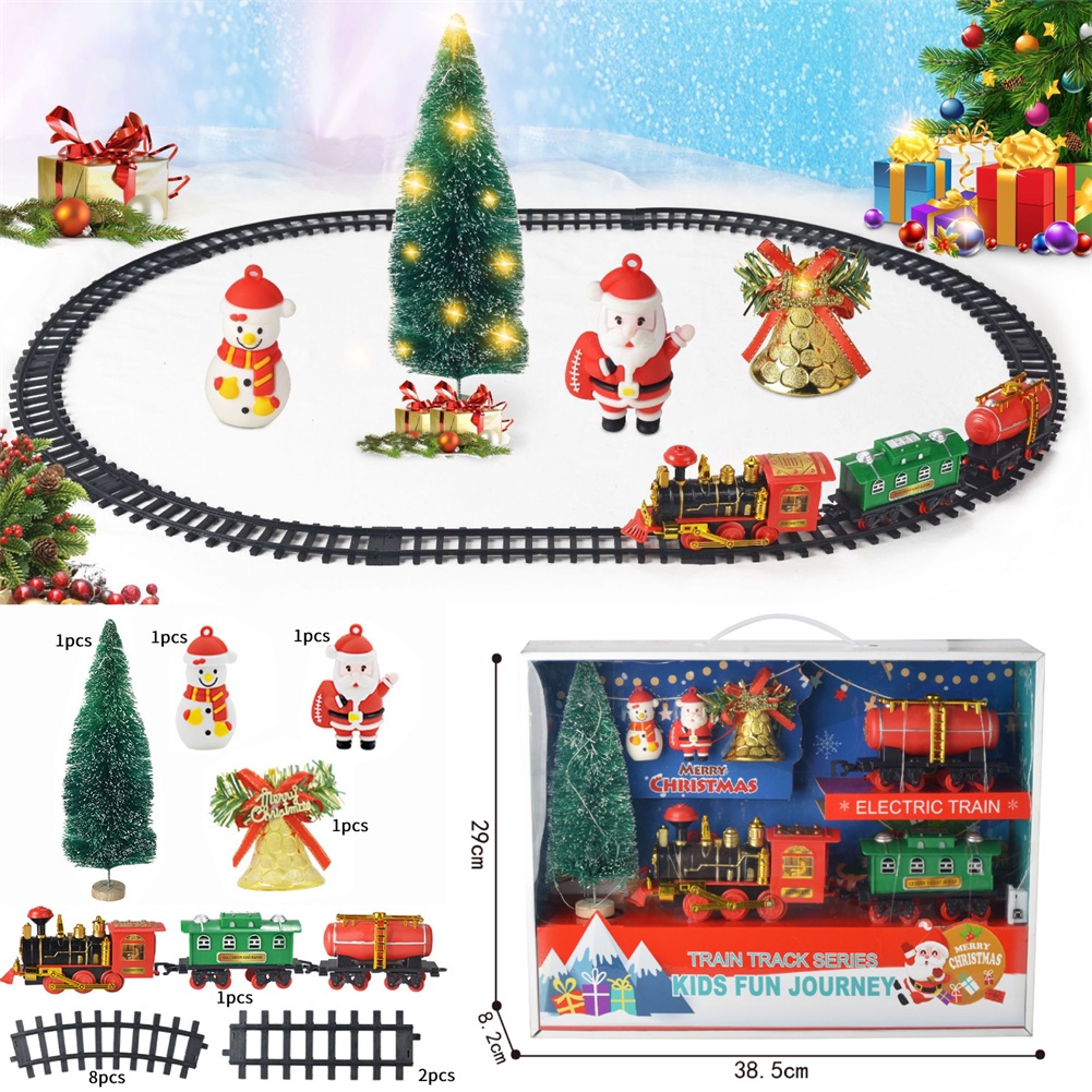 Juego De Tren Eléctrico De Navidad Para Niños, Exquisita Pista De Ferrocarril Juguetes Diy Pista De Navidad Rompecabezas Regalo De Cumpleanos Fiesta De Navidad