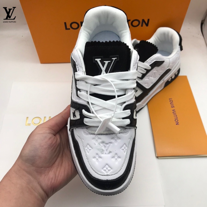 Louis Vuitton 100 % Original Trainer 2228 Blanco Y Negro Panel Zapatos De  Los Hombres De Moda Zapatillas De Deporte De Las Mujeres De Baja Parte  Superior Casual Tenis