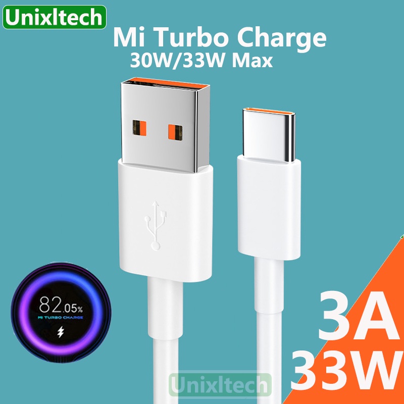 USB Tipo C Cable Para Xiaomi 3A 30W 33W Turbo Charge Para Redmi Note 9 ...