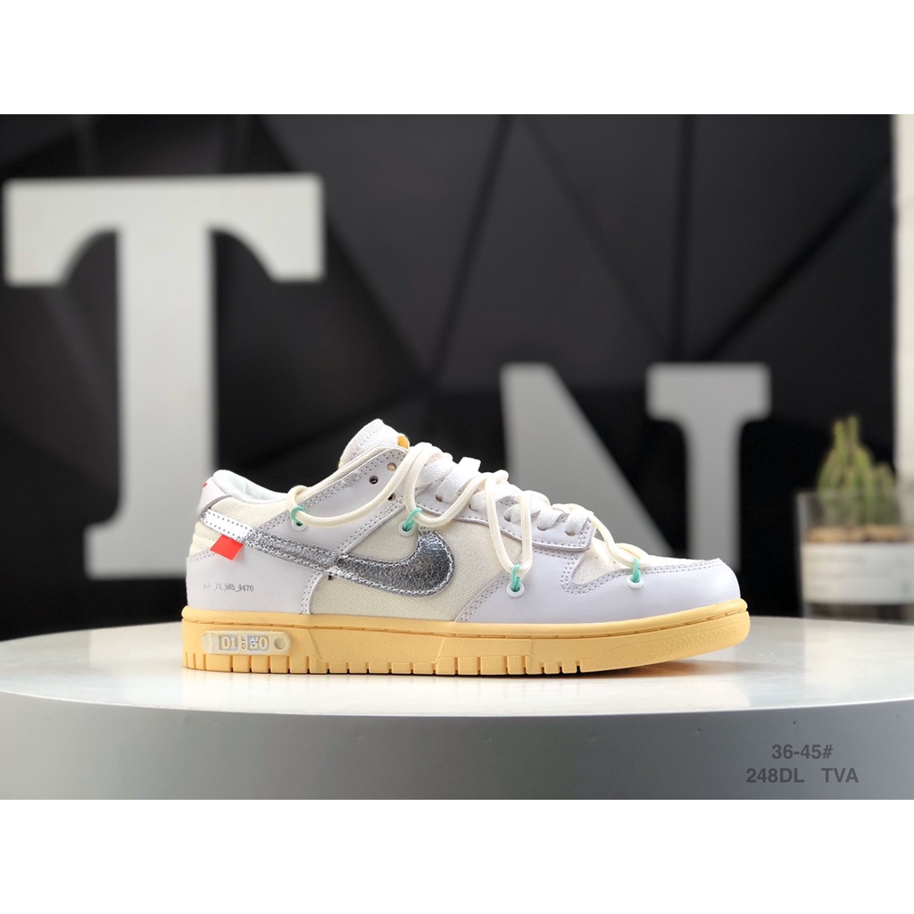 Off-White Blanco Roto x NK Dunk Low Hombres Y Mujeres Skateboard