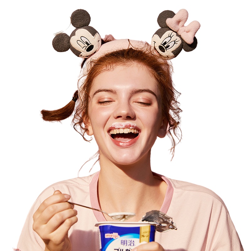 DISNEY-tocado de Minnie Mouse para niña, diadema de felpa con