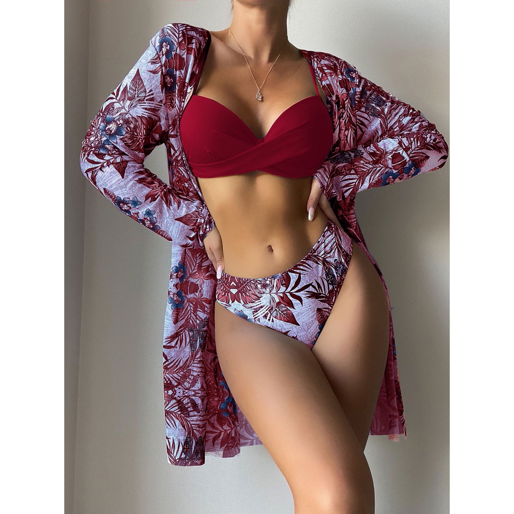 Bikini Tres Piezas Traje De Ba O Nuevo Femenino Conjunto De Bikinis Push Up Mujeres Nataci N