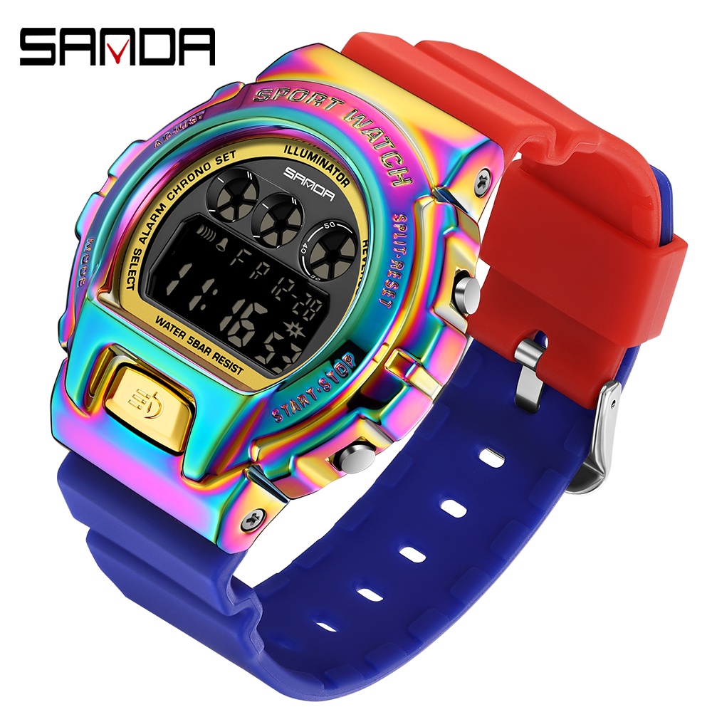 Sanda Fashion Watch, Impermeable Reloj Deportivo Multifuncional