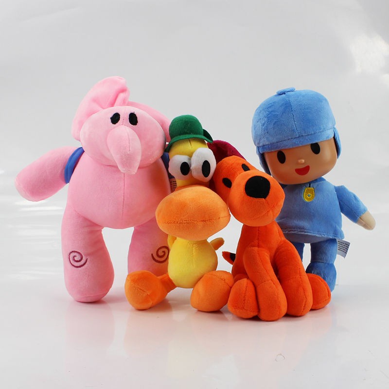 Pack De 6 Peluches De Pocoyo – Elly, Pato, Nina, Sleepy Bird Y Loula – Tamaños 12 A 26 Cm Bolsa OPP