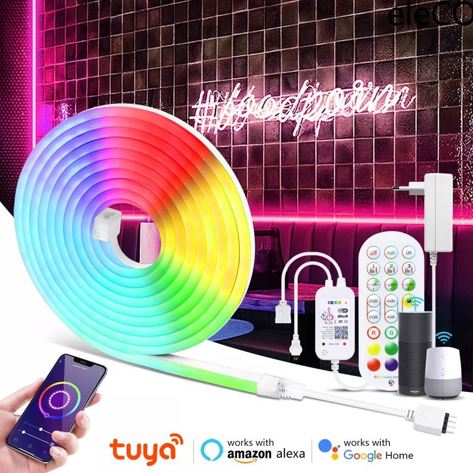 Tira LED De Tuya RGB Luces De Neón Smart Life Interruptor compatible Con  Bluetooth Control Remoto Cinta De Letrero Decoración De Jardín Al Aire Libre  No Admite Alexa Google Home | Shopee