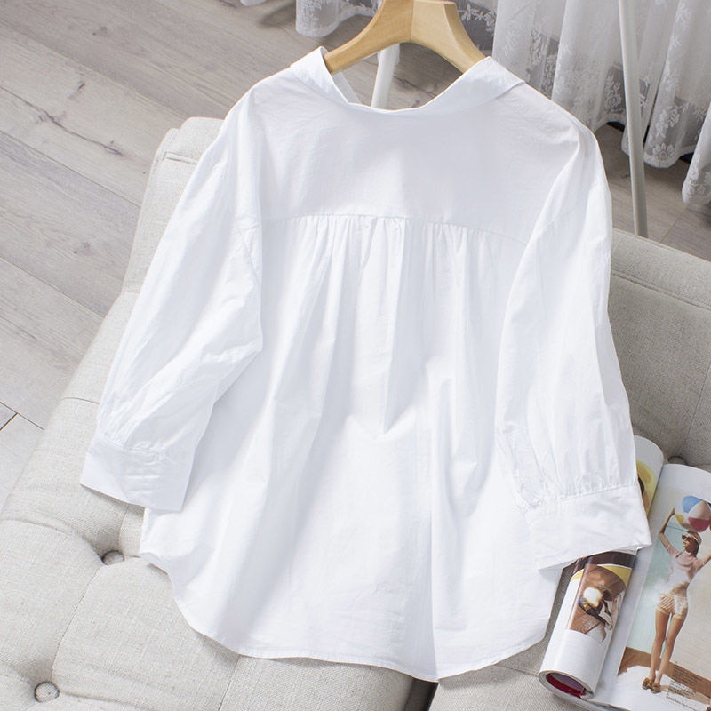 Blusa de Mujer Camisas para Mujeres Blusas Color Blanca de Primavera Manga  Larga