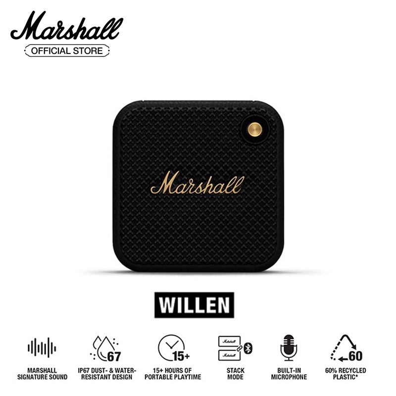Marshall Willen Altavoz Bluetooth Inalámbrico Portátil Al Aire Libre Mini  Altavoces Impermeables