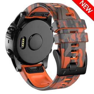 Para Garmin Fenix 6 Pro GPS 22mm Sports Banda de reloj de silicona  transpirable (rojo +