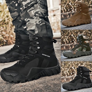 Botas de senderismo de tiro alto, botas impermeables de combate al aire  libre, para hombre, calzado de senderismo táctico del ejército de alta
