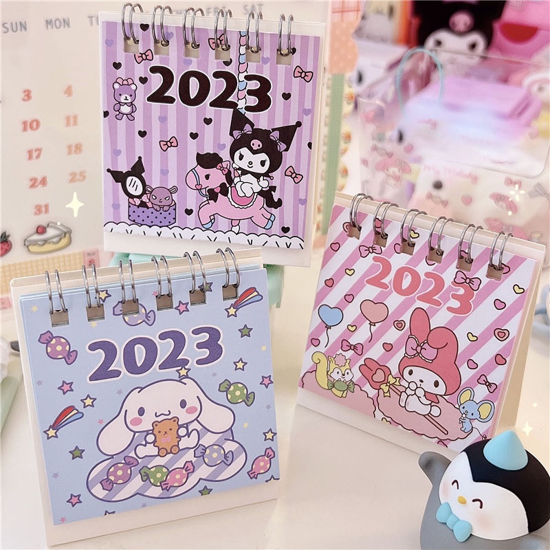 Sanrios My Melody Kuromi Cinnamoroll Escritorio Mini Calendarios De