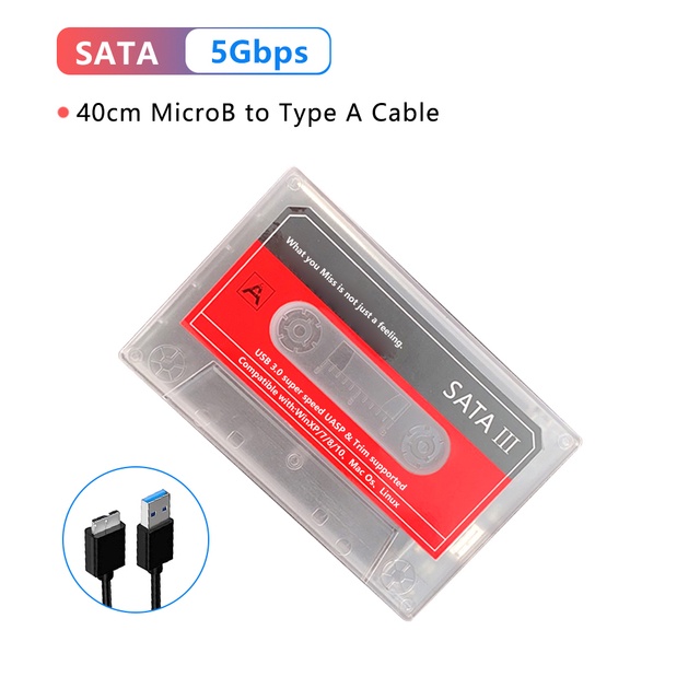 JMT Custodia Esterna Per Disco Rigido 2.5 Pollici - USB 3.0 A SATA, 5Gbps, Adattatore Per HDD/SSD Fino A 2TB, Per Windows E Mac OS