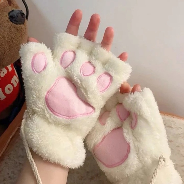 Guantes De Gato Kawaii De Terciopelo – Cálidos Y Esponjosos Con Garras, Ideales Para Invierno Y Disfraces, Unisex
