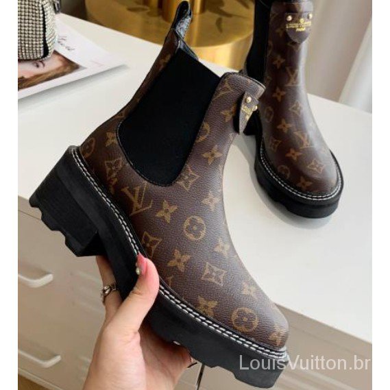 [Originales 100 %] Botas Louis Vuitton Versión Alta Zapatos Cortos Europeos  Talla 35-40 KHRu