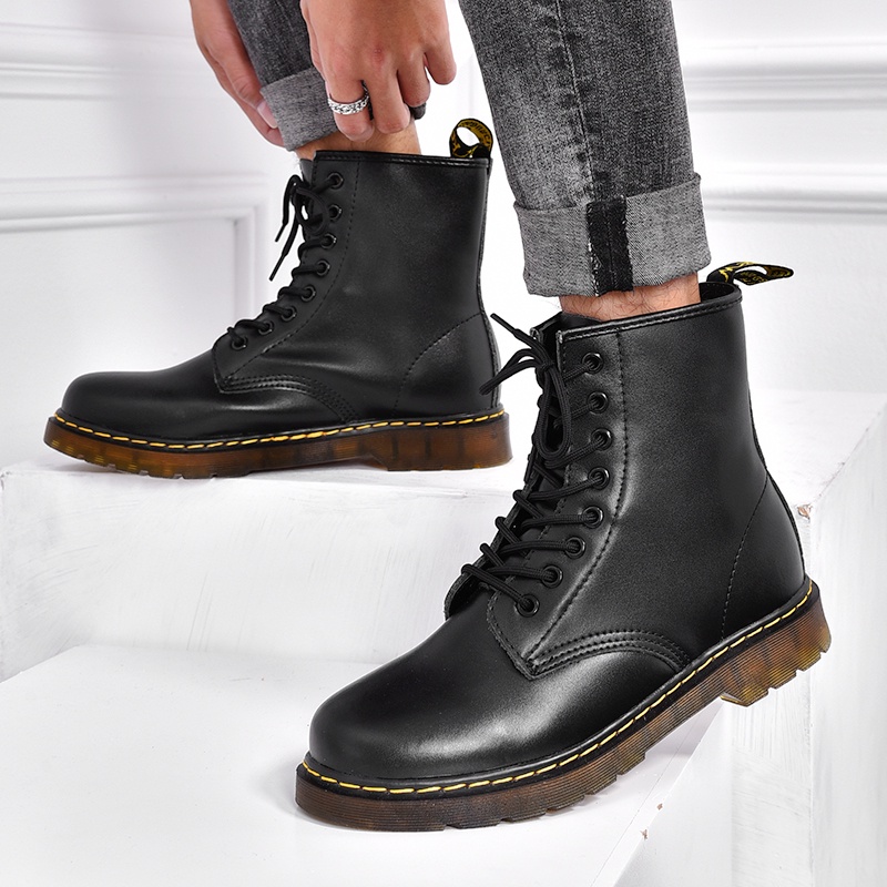 Dr.Martens Dr Martens Classic Martin Botas De Tinta Chorro De Arena Pintura De Aceite Pareja De Alta Parte Superior Zapatos Al Aire Libre Tobillo Motocicleta Casuales De Las Mujeres Over