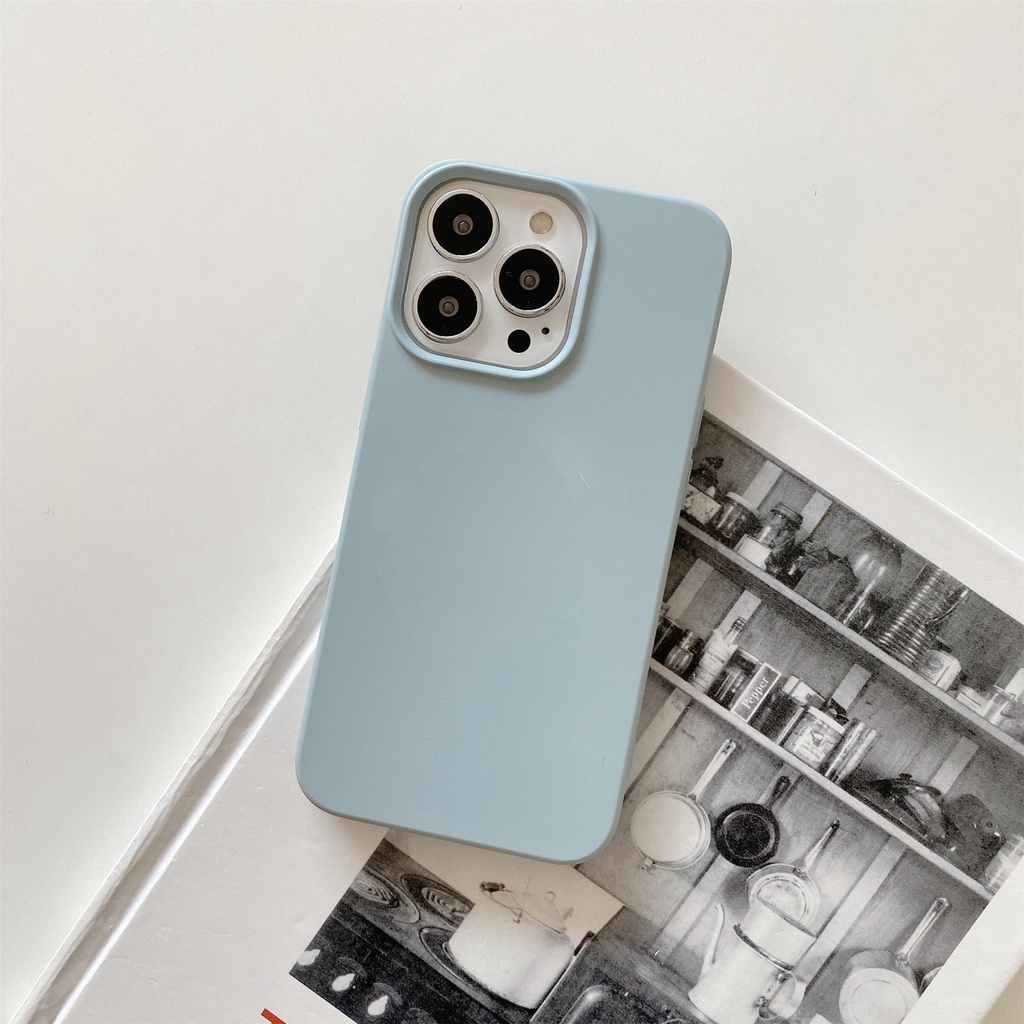 Funda De Silicona Morada Claro Apple 15 Para IPhone 15 14 13 12 11 Pro X XS  Max 6 7 8 14 15 Plus XR Carcasa De Teléfono De Sensación De Piel Líquida  Cubierta Suave