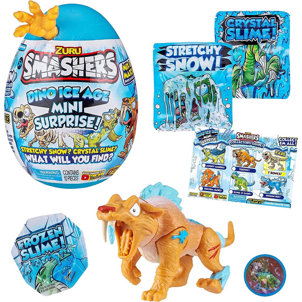 Mzb Smashers Dino Ice Age T Rex By Zuru Mini Huevo Sorpresa Con Muchas