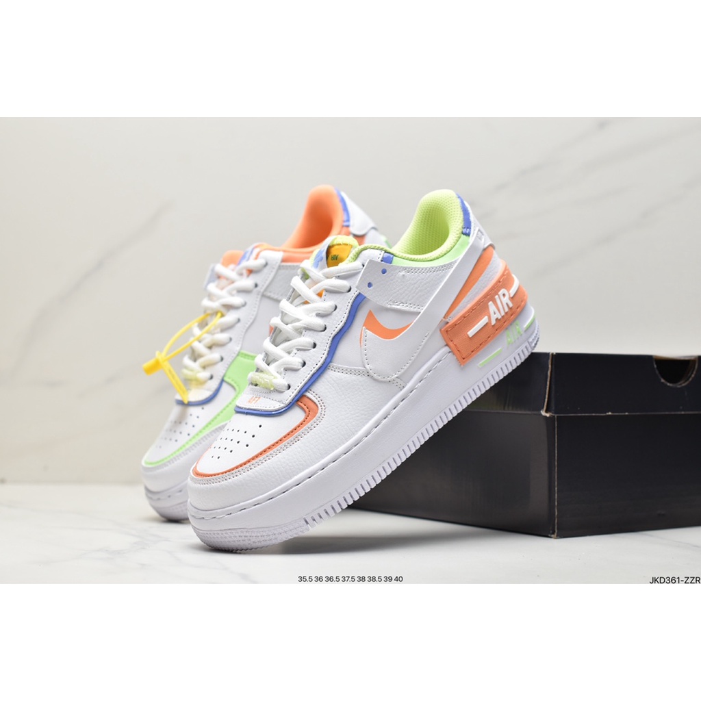 Air force one clearance blanche et orange fluo