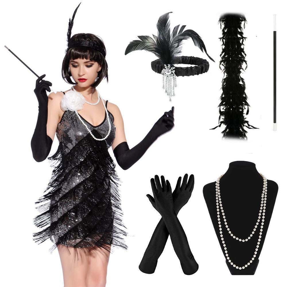 1920 S Ladies Gatsby Fancy Dress Accessories Flapper Charleston Girl Costume Set Shopee Colombia