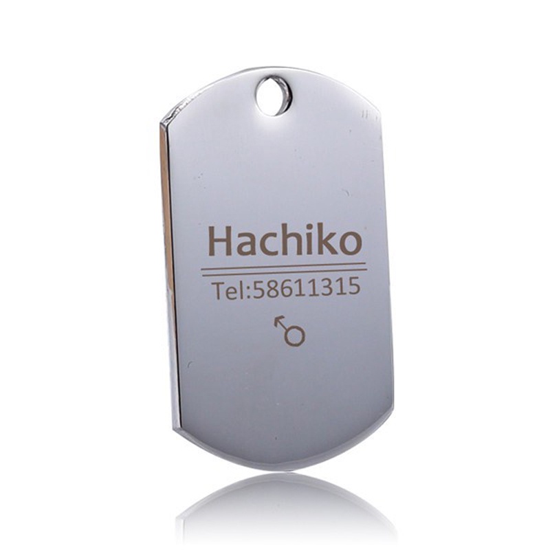 Placa De Identificación Personalizada Para Perro O Gato - Grabada En Acero Inoxidable + Lazos Para Pelo