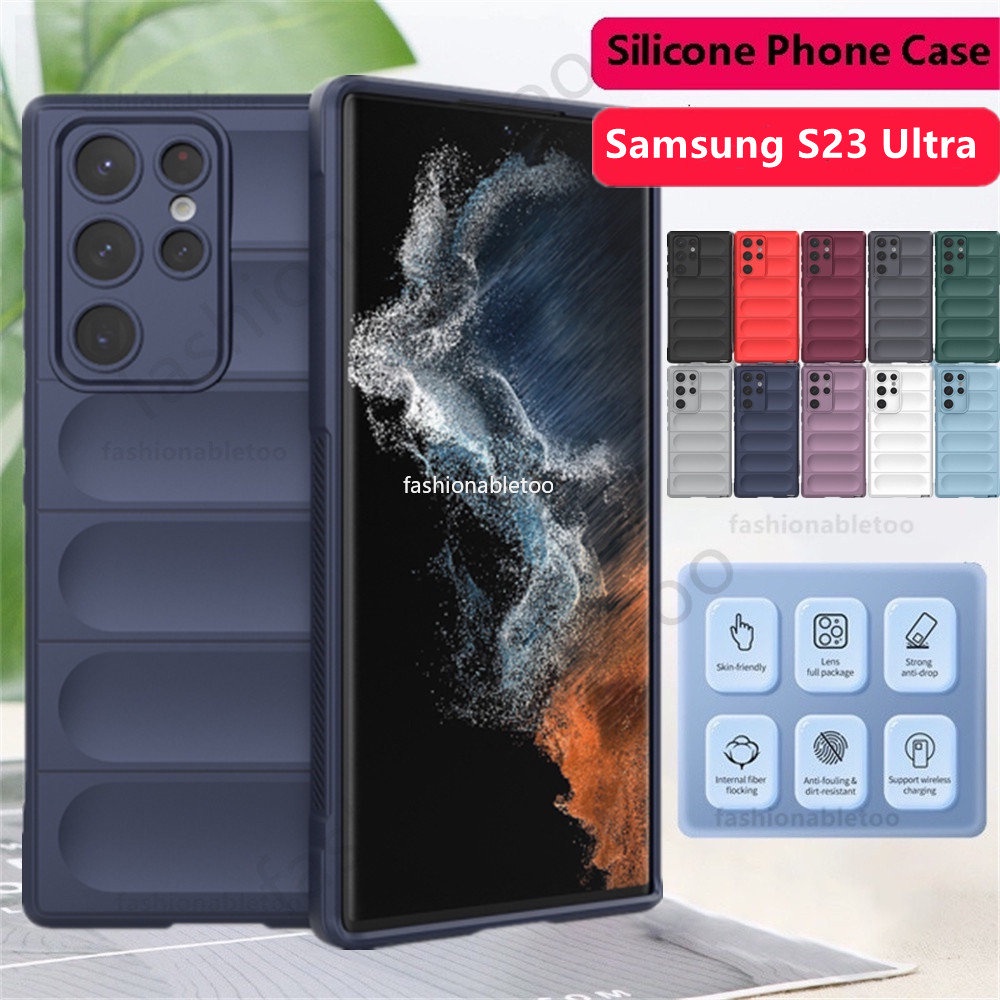 Funda Silicona Suave Samsung S23 Ultra con Cámara 3D - 7 Colores