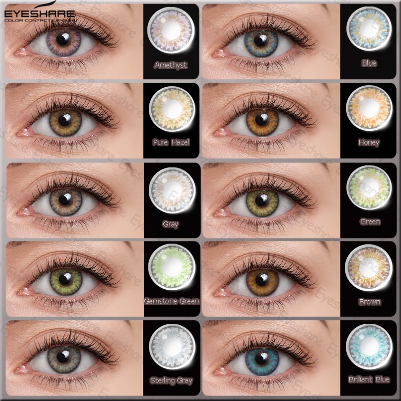 EYESHARE par de lentes de contacto de color brillante de tonos para  ojos cosméticos lentes de ojos de color