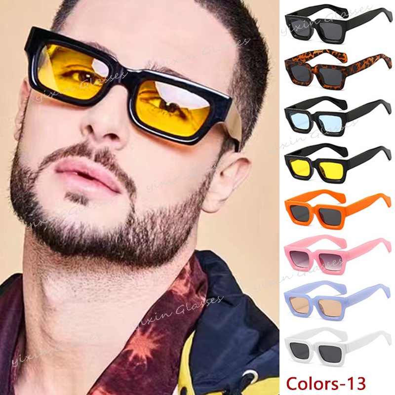 Gafas De Sol Cuadradas Retro De Moda Para Hombre Punk Neutro Negro Para Hombres Y Mujeres Shopee Colombia