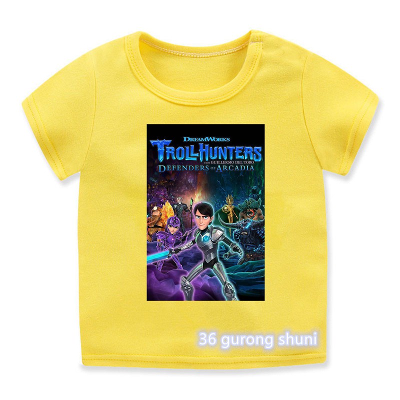 Troll Hunters Cuentos De Arcadia Camisas De Niño Manga Amarillo