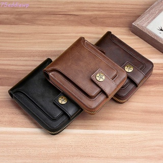 Cartera de cuero Vintage para hombre, monederos cortos y delgados para  hombre, tarjeteros, billetera para hombre, dinero, bolsa con cierre,  monedero