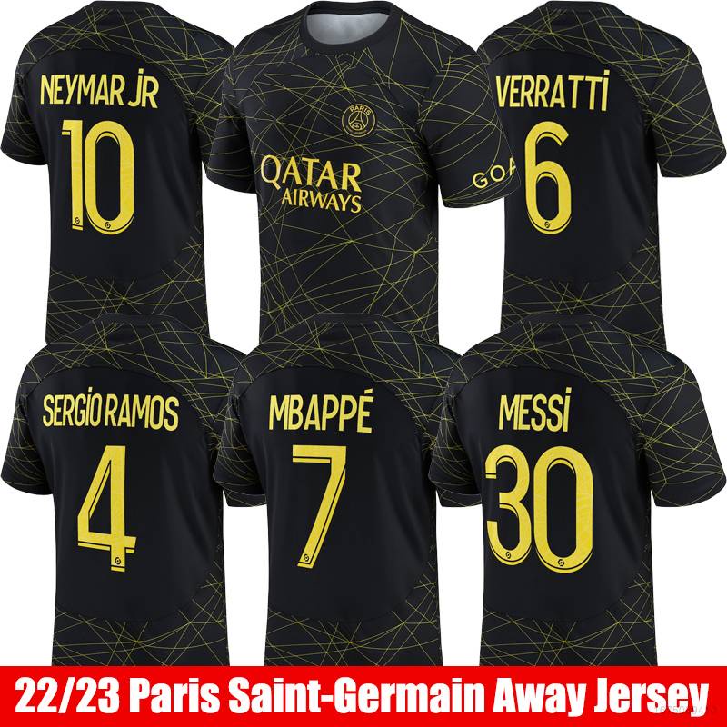 Men's Nike Neymar Jr. Black Paris Saint-Germain 2022/23 Away Breathe  Stadium Replica Player Jersey