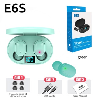 Écouteurs Bluetooth TWS E6S - Boîtier LED, Compatible Android/iOS, Noir (Neuf)