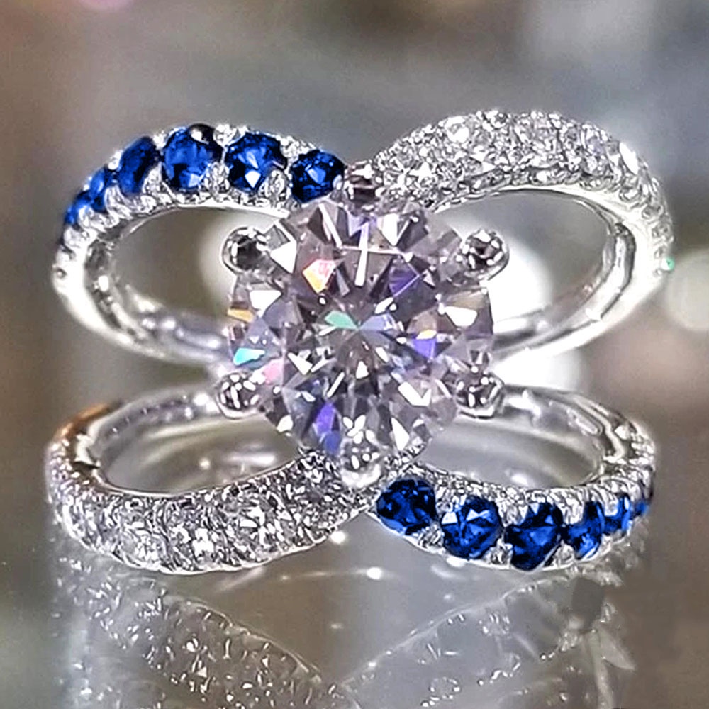 Anillo Antiestres Mujer Anillo De Plata 925 Con Diamantes Para