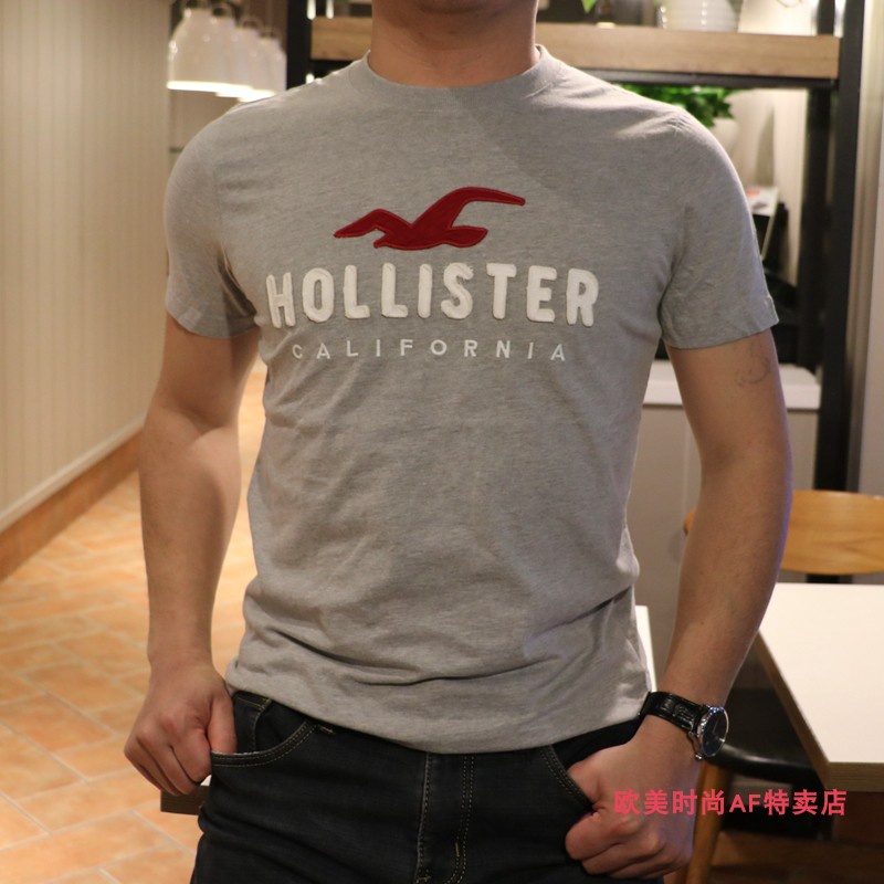 Moda Hollister Hombres American seagull print Algod n simple