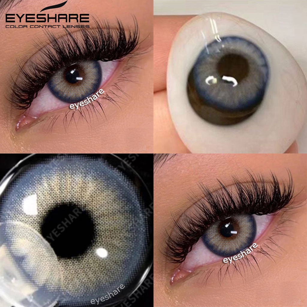 Eyeshare Lentillas De Color Gris En Ojos Marrones Lente De