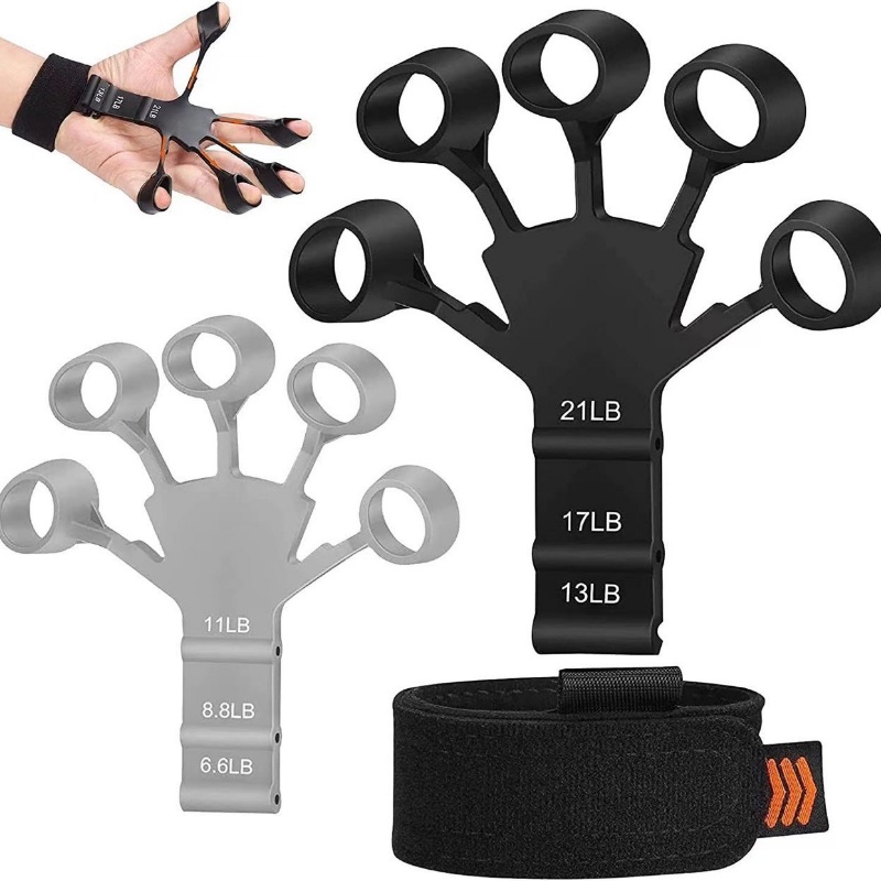 Entrenador De Fuerza Para Dedos Y Agarre | Silicona, 6 Niveles De Resistencia, Incluye Muñequera, Ideal Para Escalada Y Música