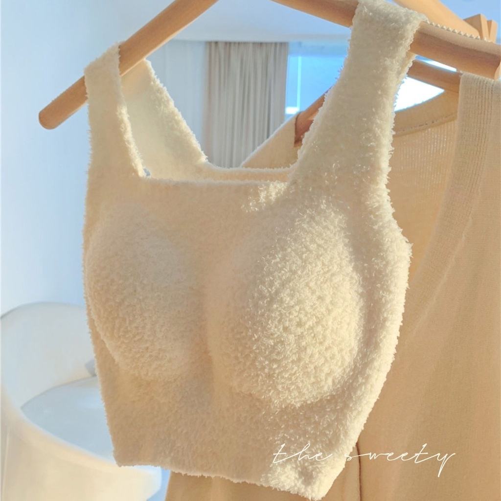 Brasier De Vellon De Lana De Cordero Calido Para Mujeres Chaleco Termico Sin Desgaste De Una Pieza Para Ninas De Invierno Forro Shopee Colombia