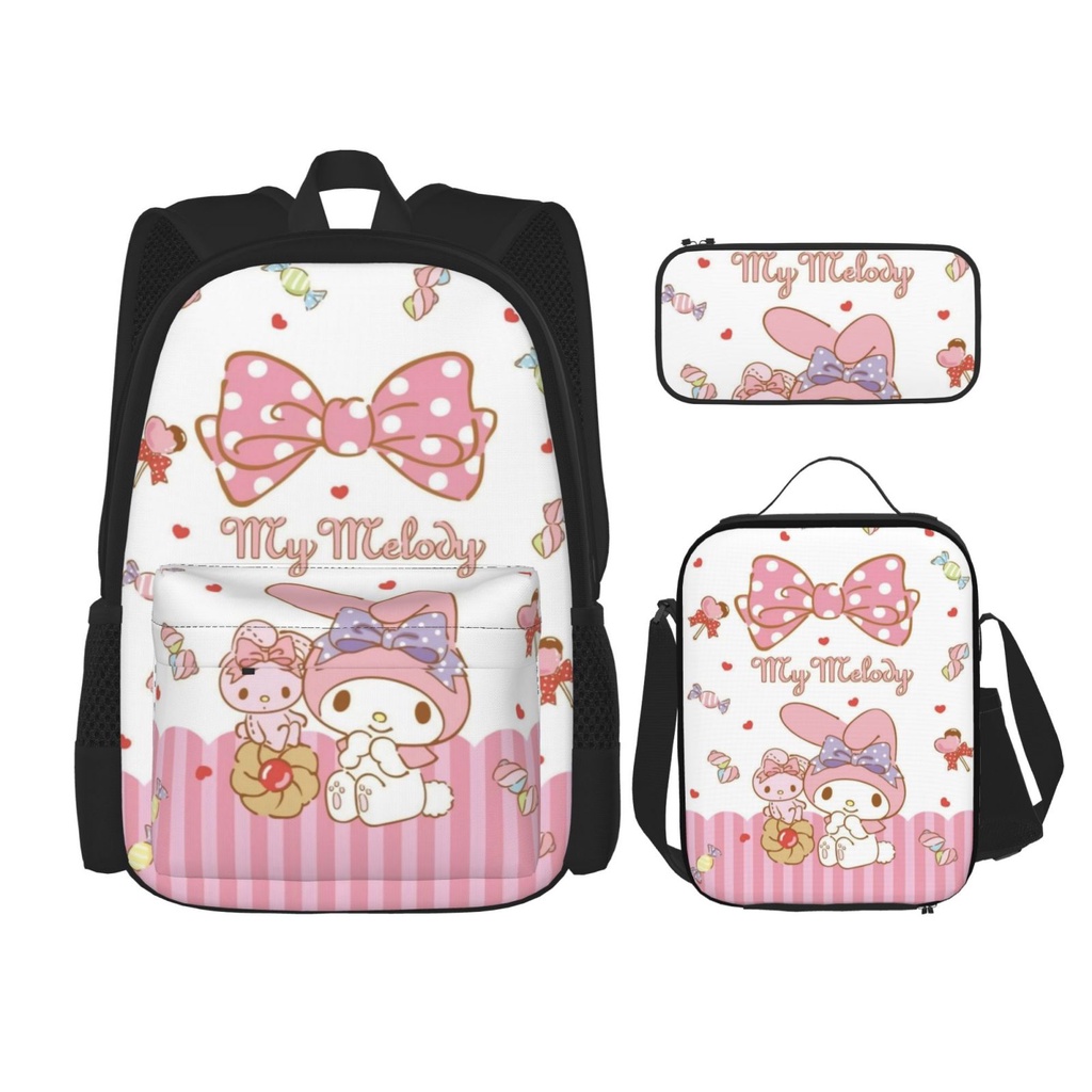 3pcs Disney Stitch Kids Backpack Set con impresión de puntada de